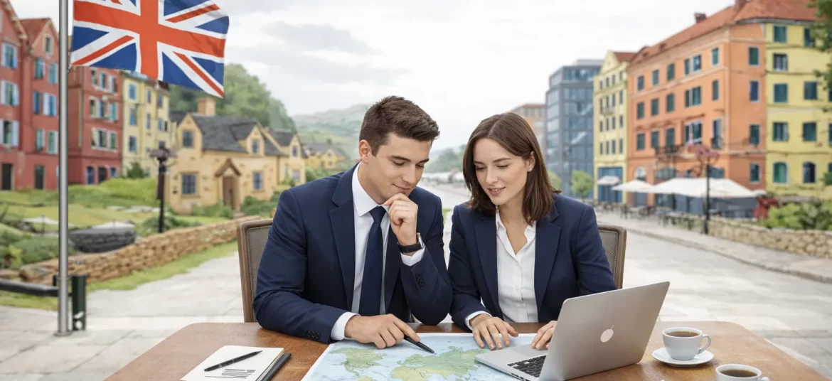 Couple planning a move to Croatia from the UK, reviewing relocation documents and residency options