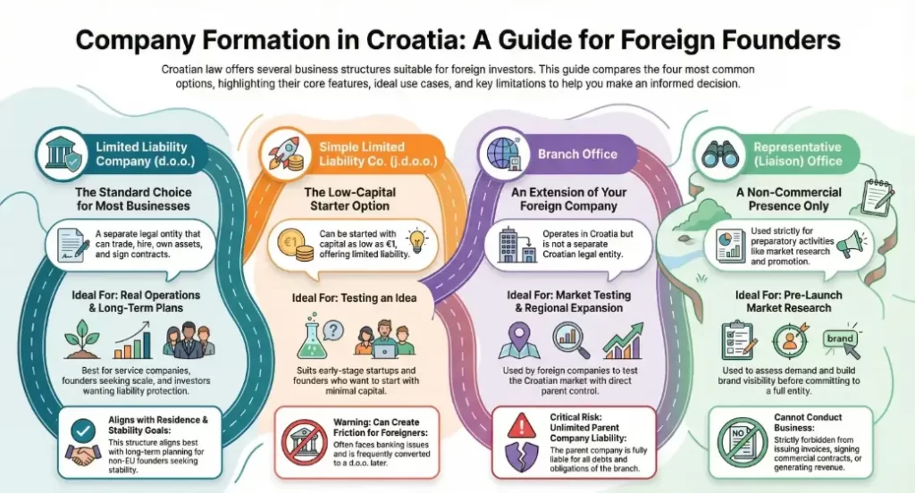 company formation in croatia - 4 types of company in croatia