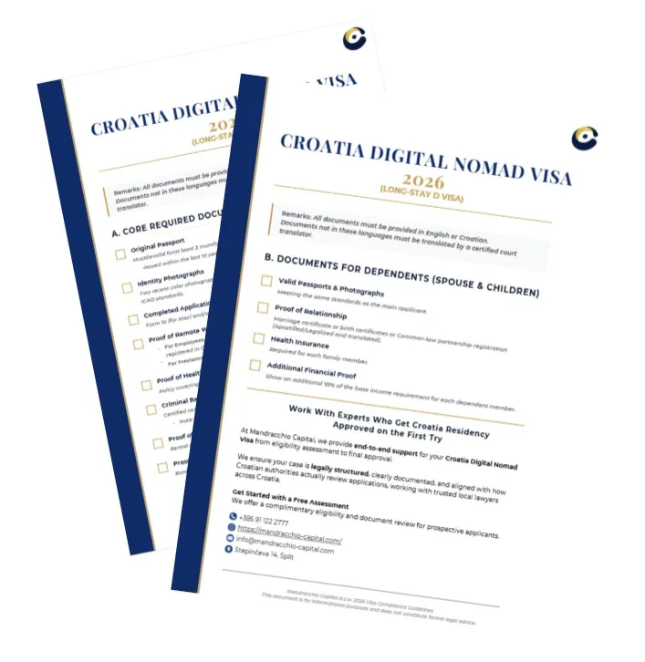 Croatia Digital Nomad Visa Checklist